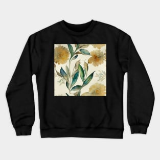 Boho Vintage Watercolor Floral Botanical Design Crewneck Sweatshirt